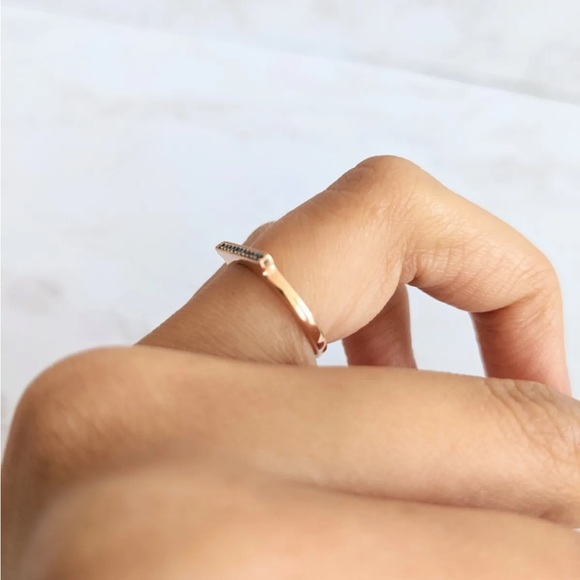 Dana Rebecca Sylvie 14K Rose Gold Bar Ring - Picture 6 of 9